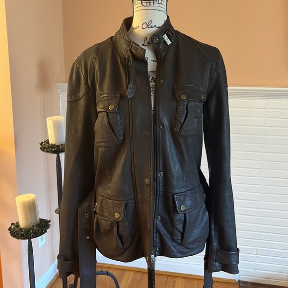 🌺Final Price w/$4.99 Shipping🌺Lauren Ralph Lauren Dark Brown Belted Jacket - Picture 4 of 11